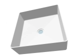 Vasque lavabo design carré, à poser, Couleur blanc mat, Finition lisse, Solid-Surface, Taille : 36 x 36 x 10,5 cm - Stock disponible ! LIVRAISON OFFERTE